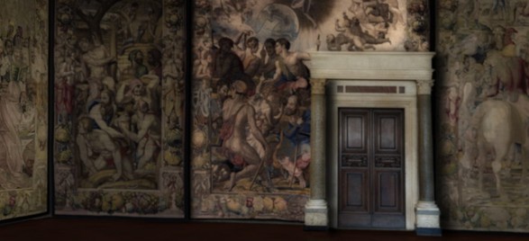 La sala dei Duecento,ricostruzione virtuale